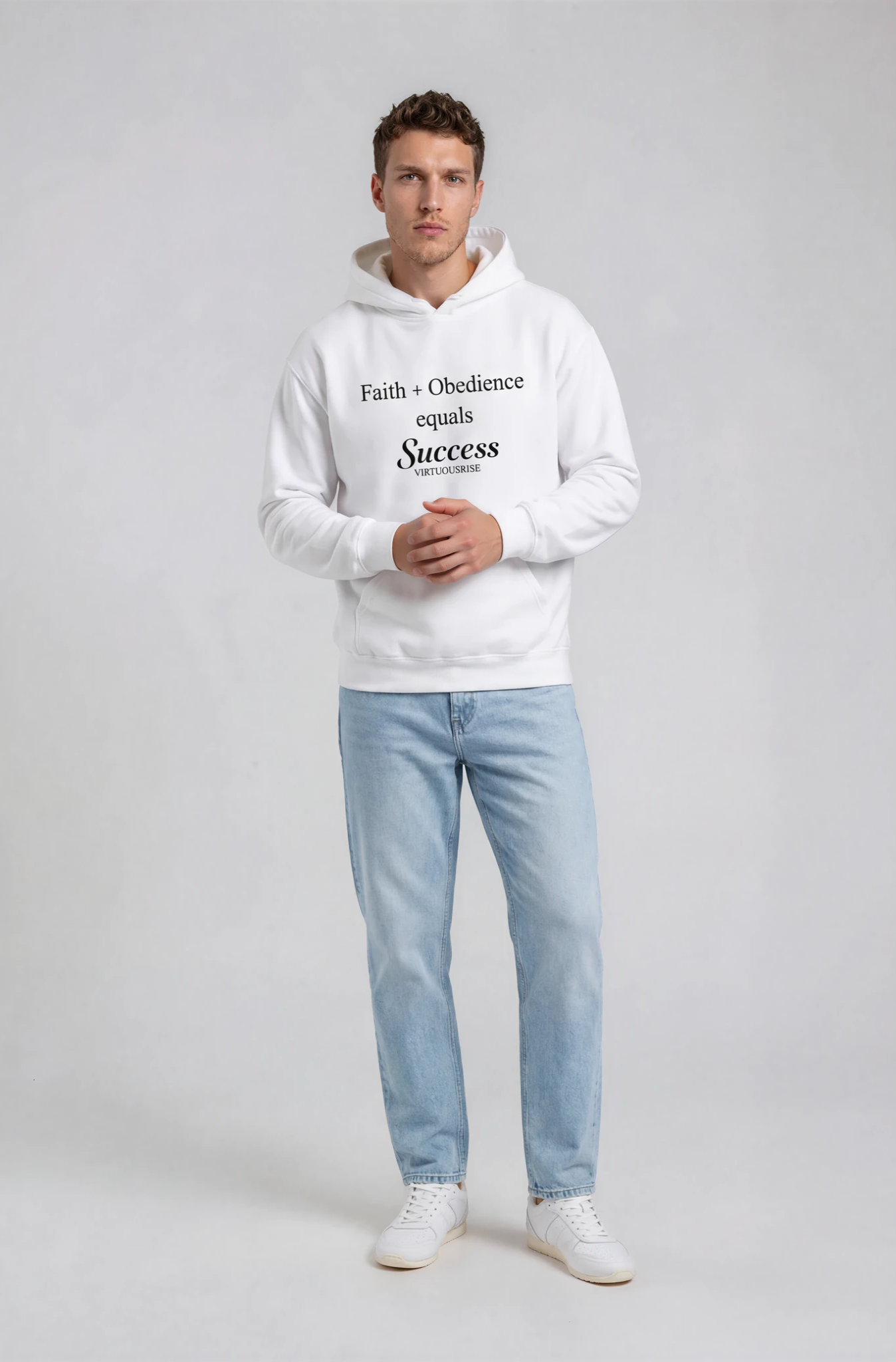 Faith Obedience Success motivational streetwear hoodie by VirtuousRise