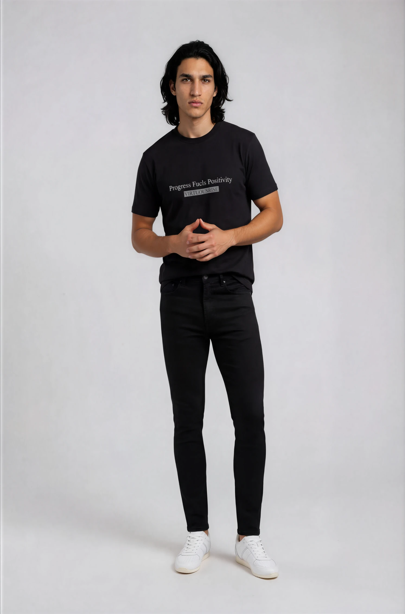 Positivity Fuels Progress motivational streetwear t-shirt by VirtuousRise