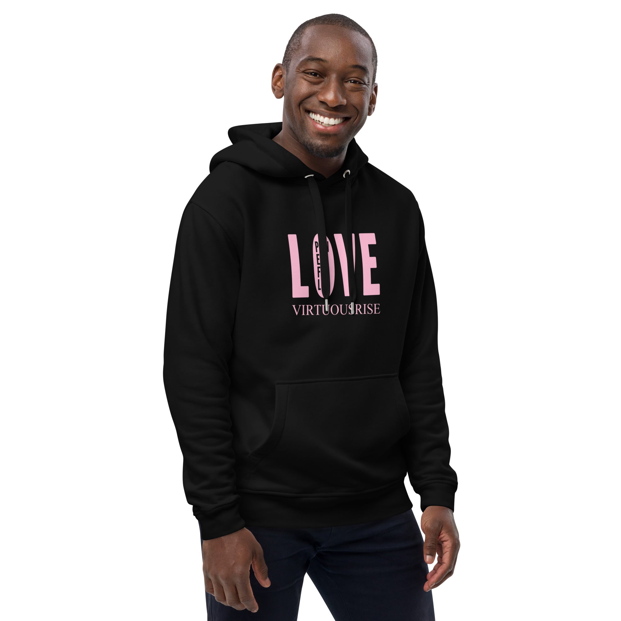 Premium Love Powerfully eco hoodie VirtuousRise sustainable streetwear