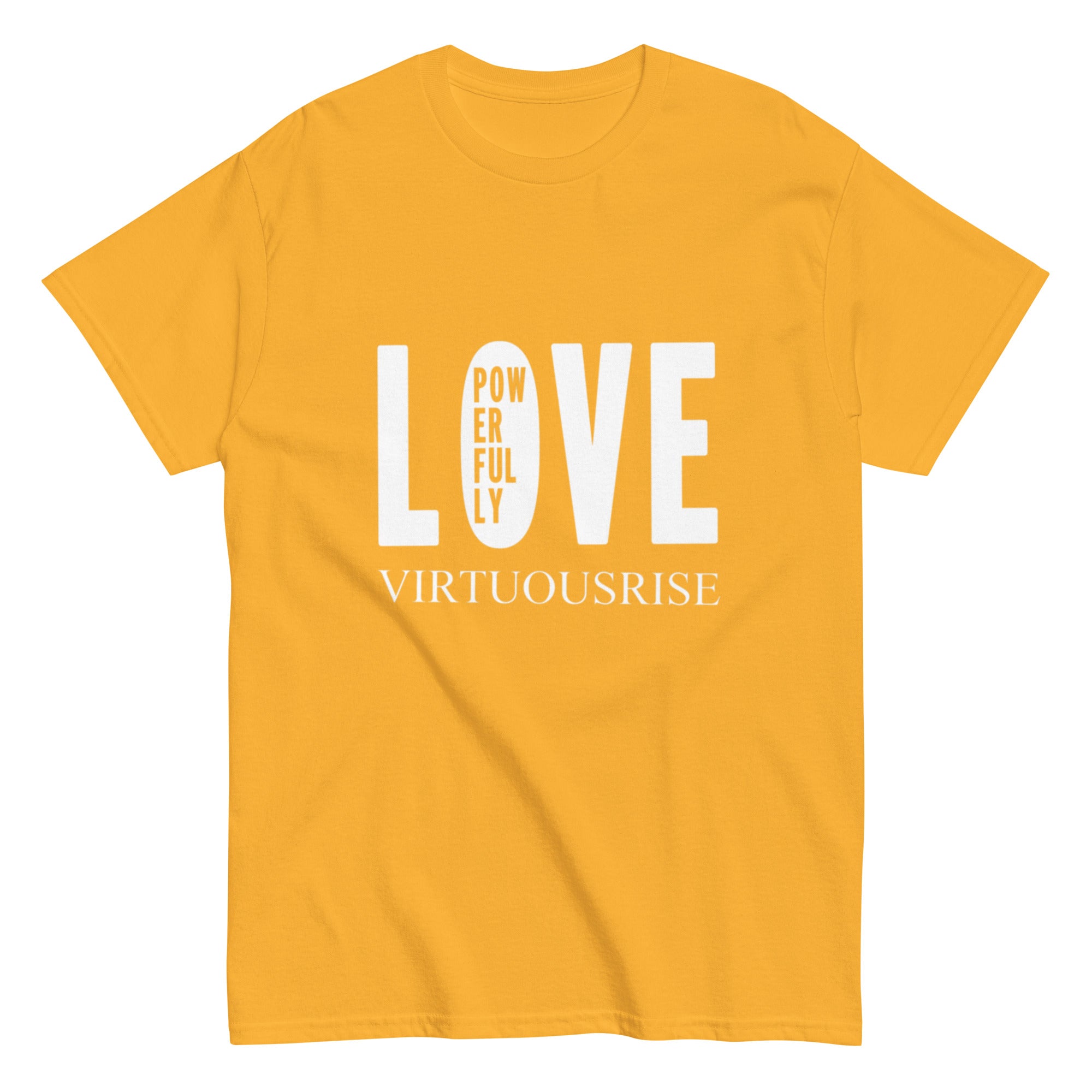 Premium motivational classic t-shirt Love Powerfully VirtuousRise