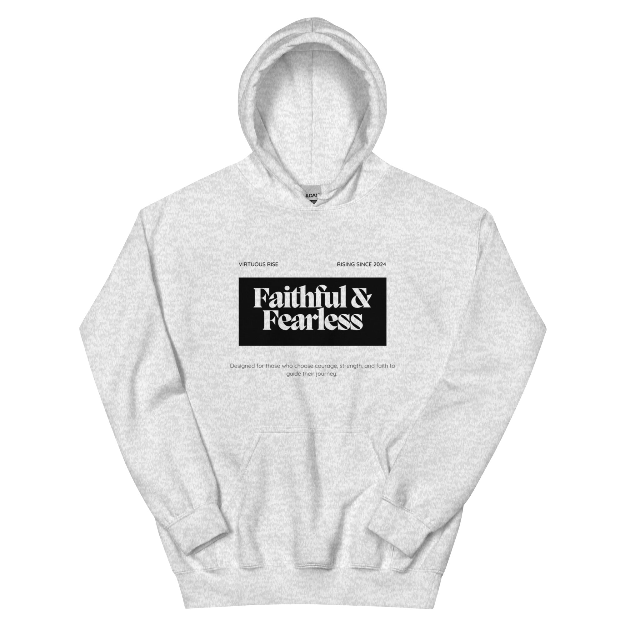 Premium motivational hoodie VirtuousRise purpose-driven streetwear -light grey
