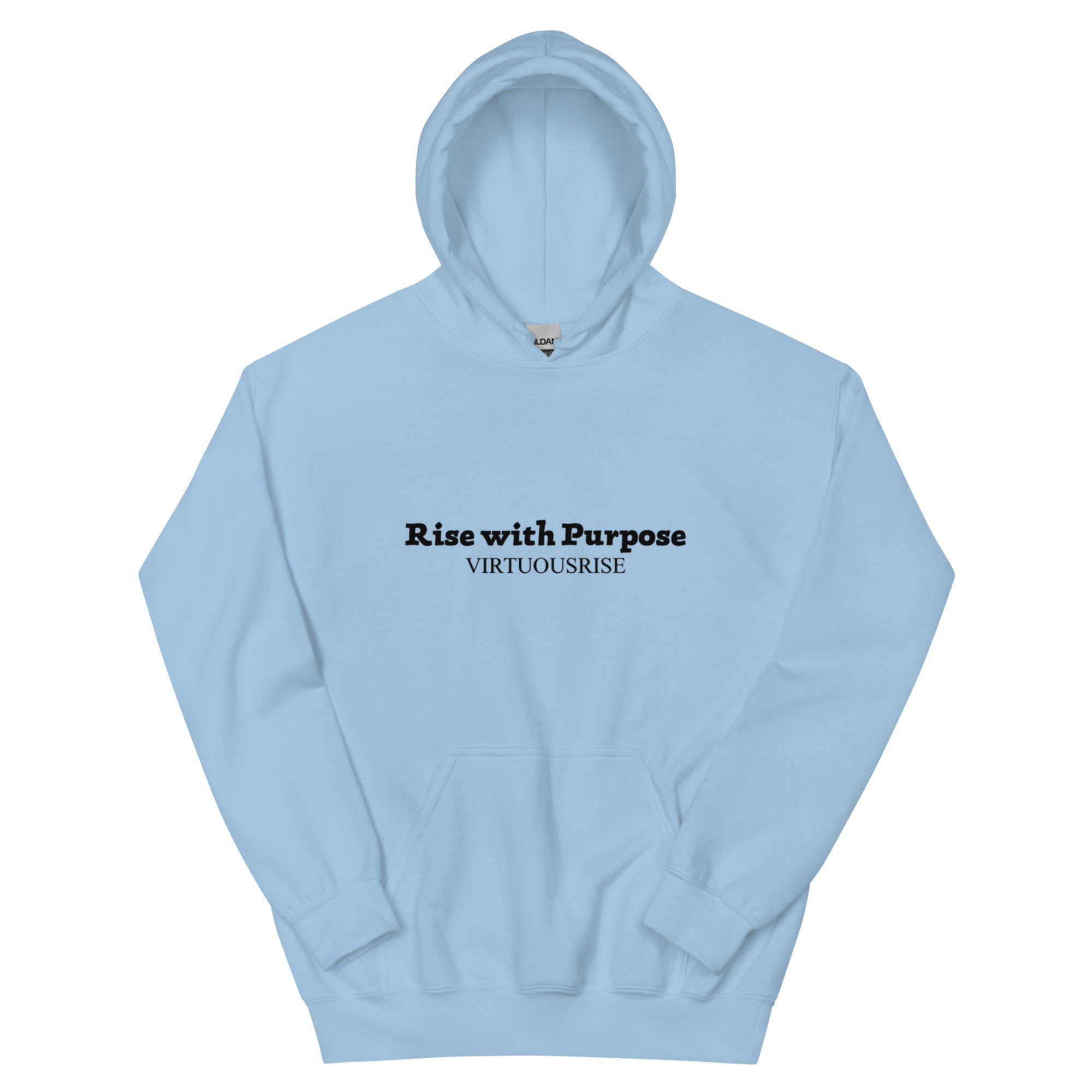 Purpose driven streetwear hoodie Rise With Purpose VirtuousRise