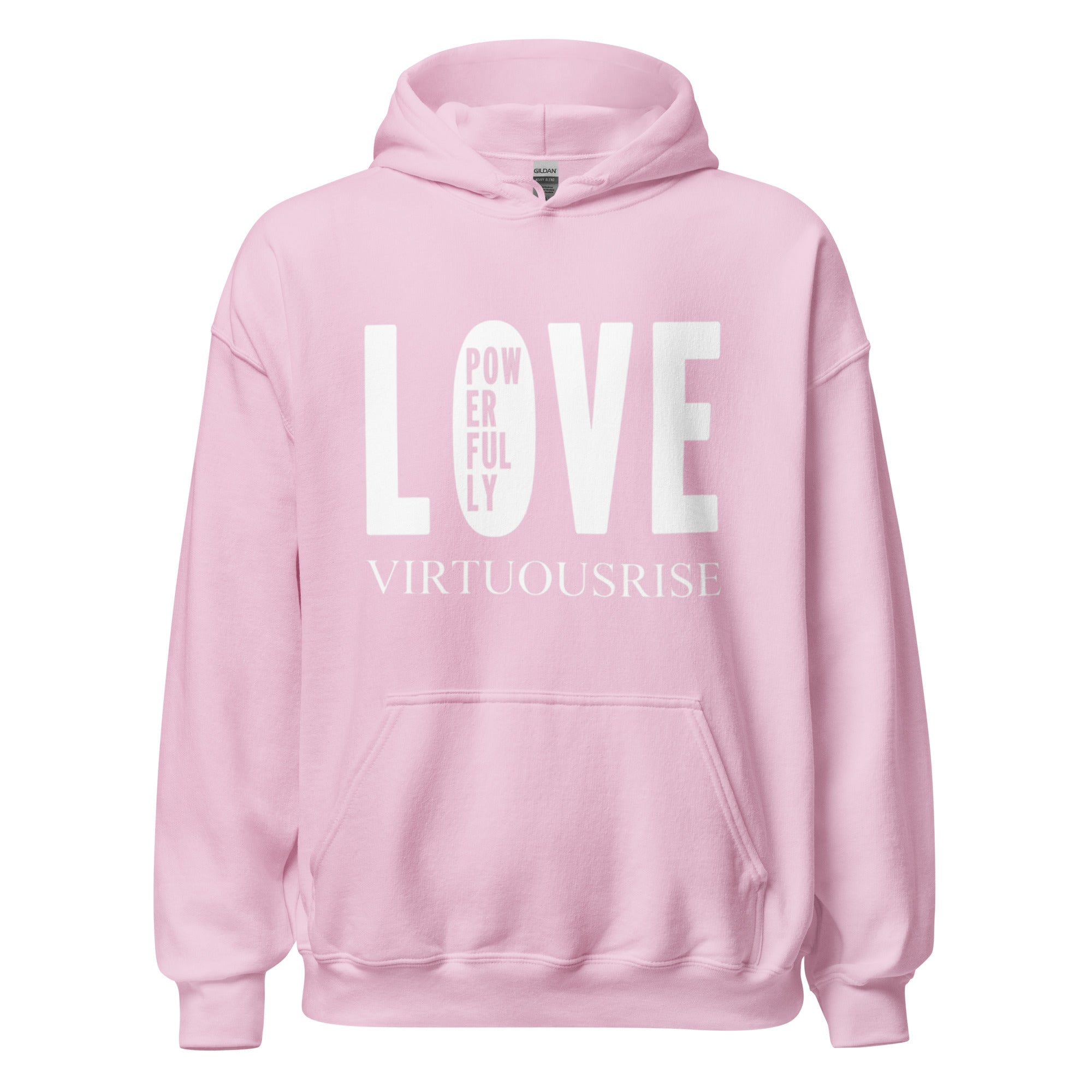 Purpose driven streetwear hoodie Love Powerfully VirtuousRise
