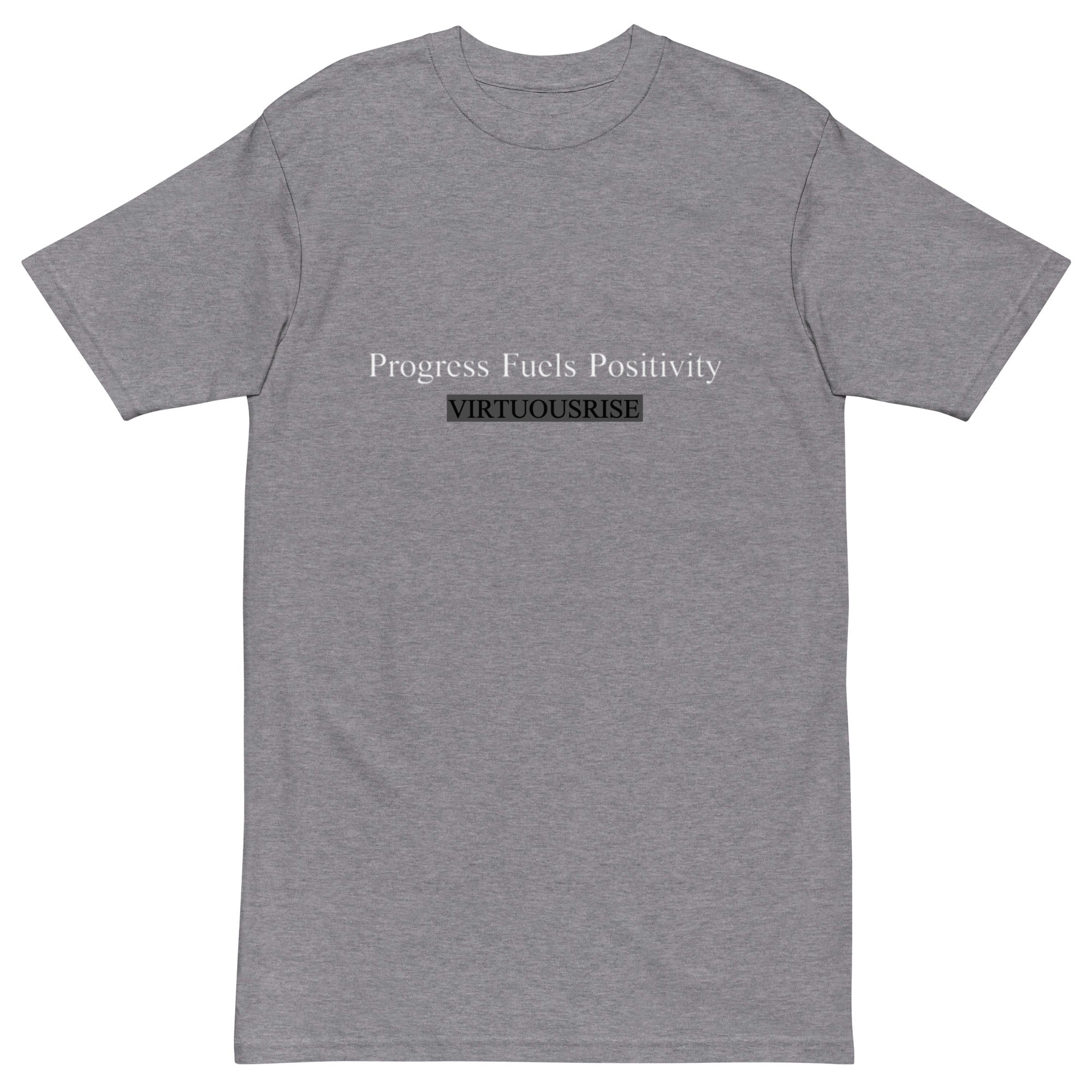 Motivational streetwear t-shirt Positivity Fuels Progress VirtuousRise
