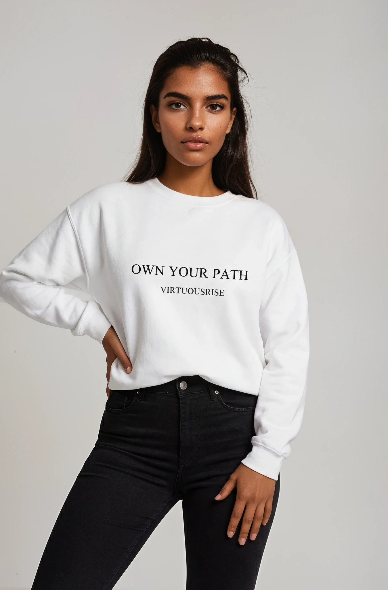 Own Your Path motivational streetwear sweatshirt by VirtuousRise
