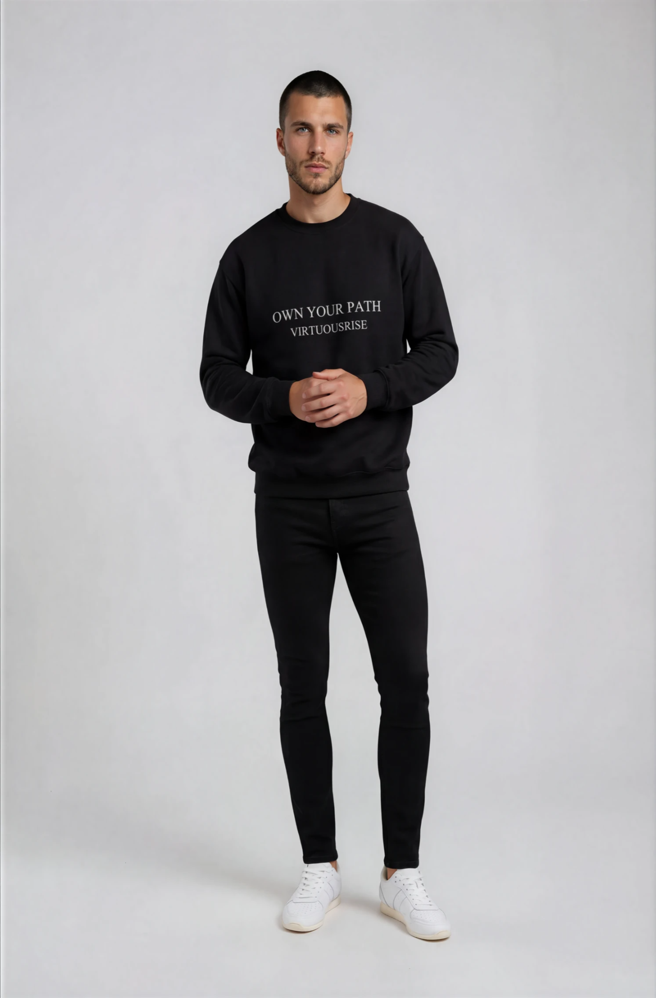 Own Your Path motivational streetwear sweatshirt by VirtuousRise
