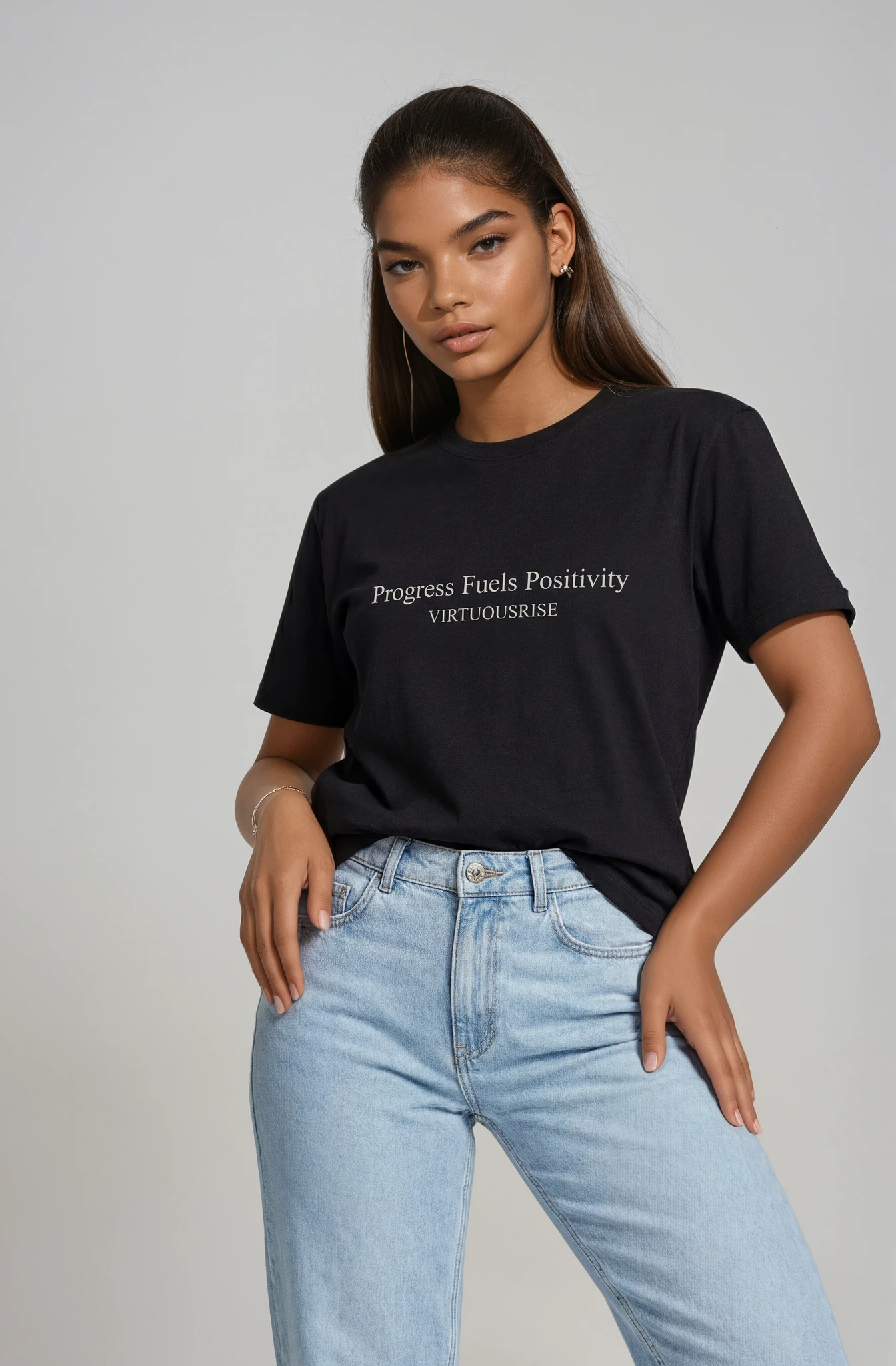 Premium Positivity Fuels Progress inspirational t-shirt VirtuousRise

