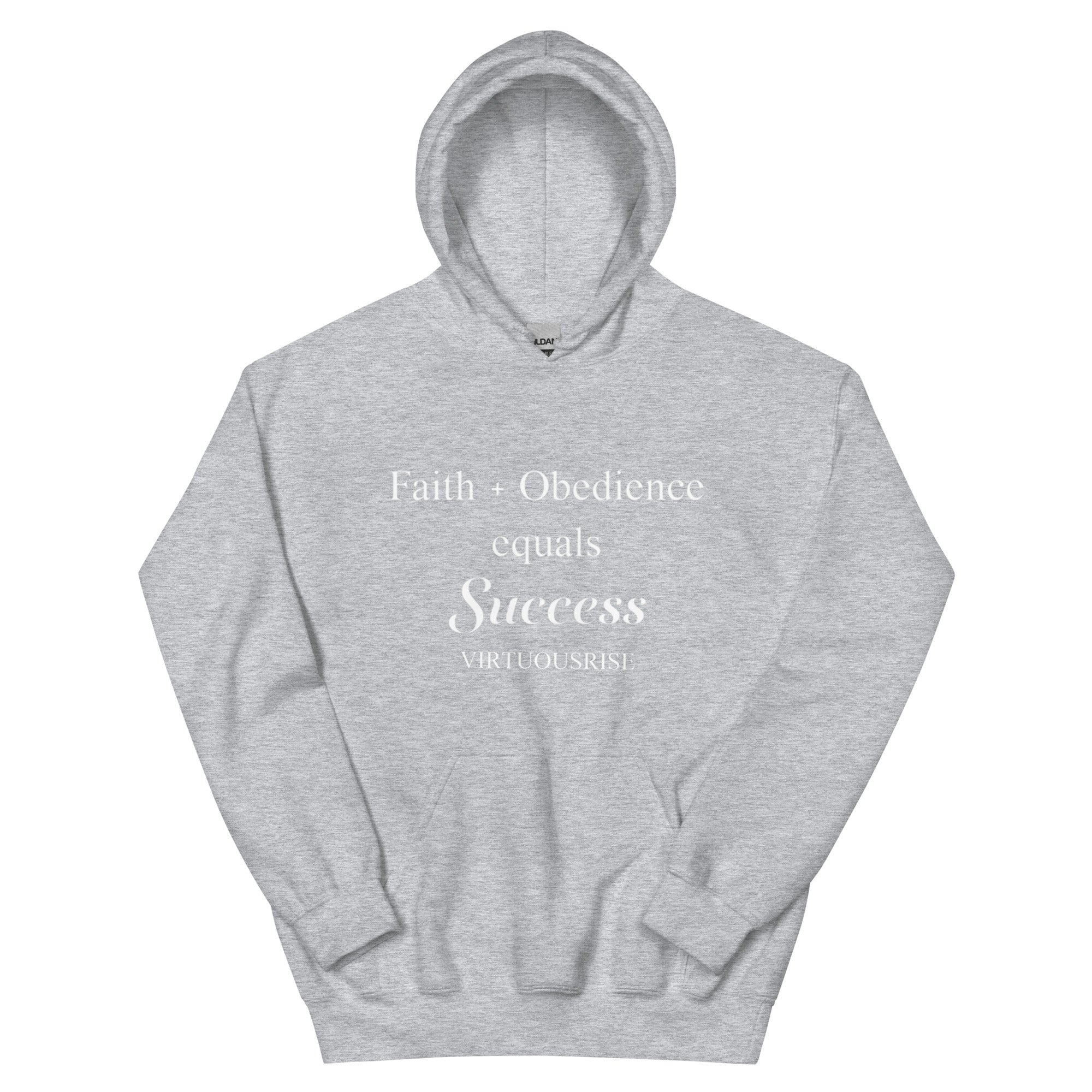 Purpose driven streetwear hoodie Faith Obedience Success VirtuousRise
