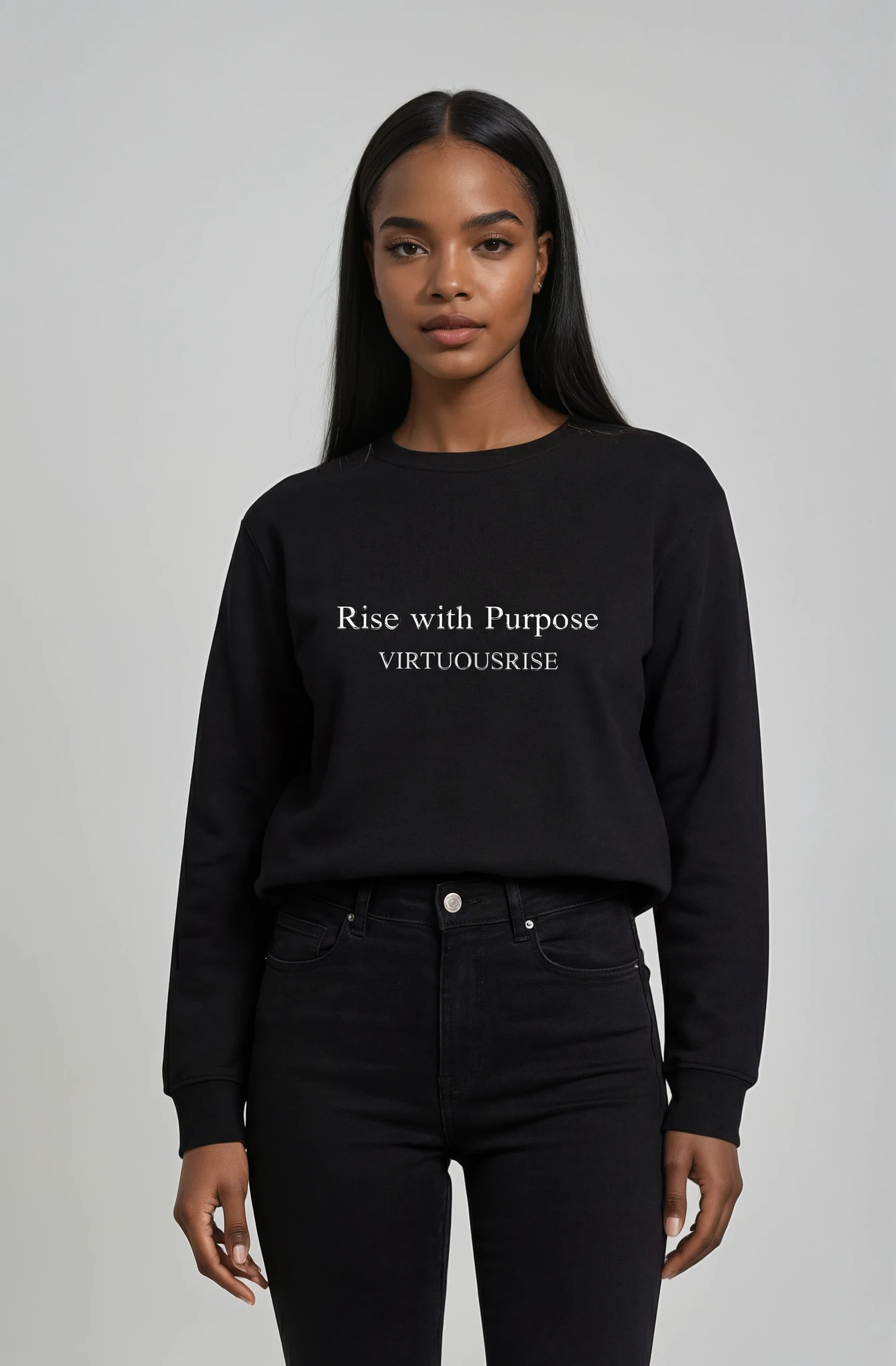 Rise With Purpose motivational streetwear sweatshirt by VirtuousRise
