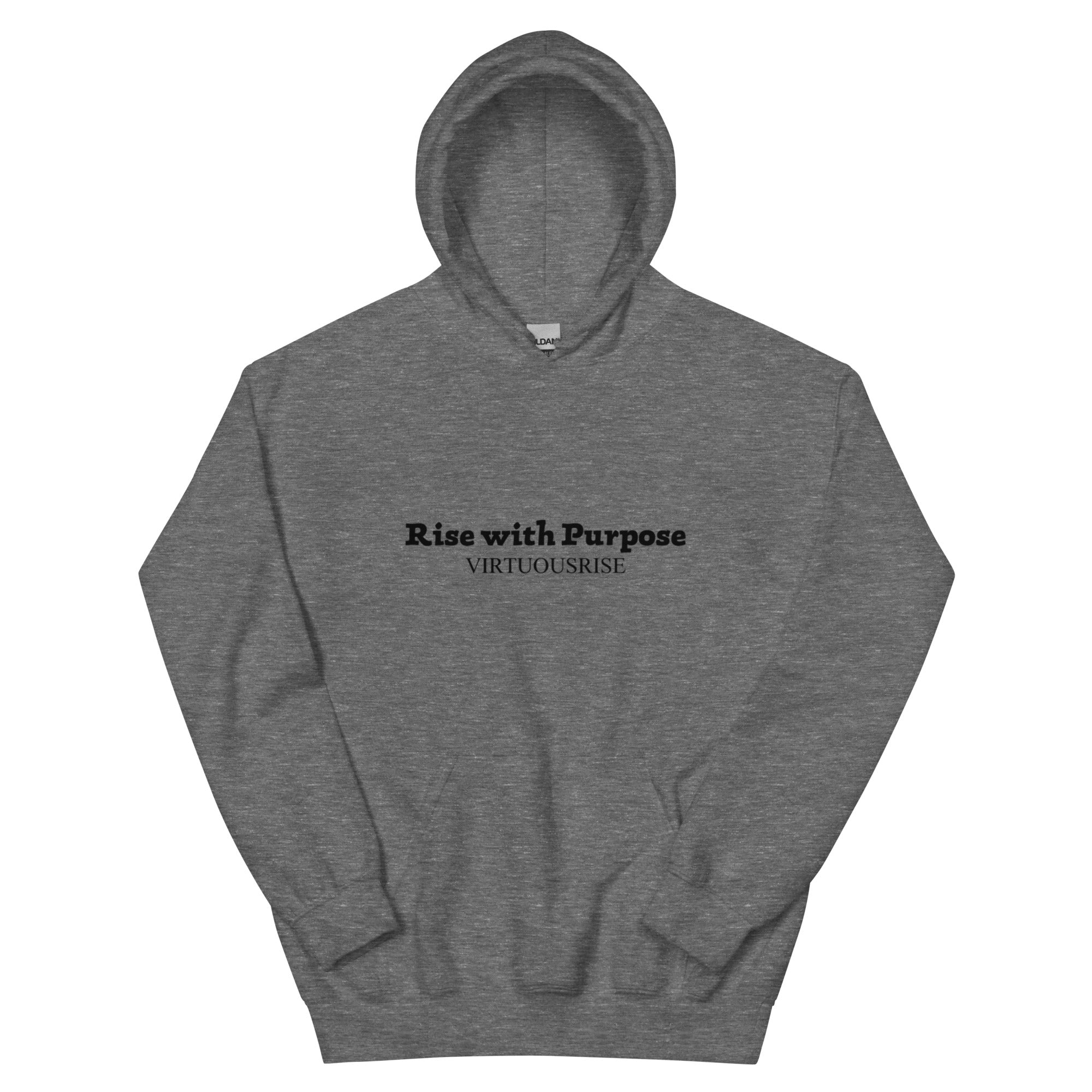 Premium Rise With Purpose hoodie VirtuousRise motivational streetwear